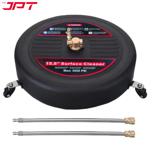 Buy JPT 15" pressure washer surface cleaner, featuring 2500psi pressure washing,  2 nozzles, 360 degree easily rolling, and much more.