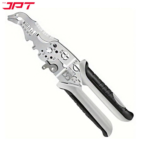 JPT Heavy-Duty Multi-Function Wire Stripper & Crimper Tool | Chrome Vanadium Steel Build | Ergonomic TPR Grip | Precision Electrical Wire Cutter & Terminal Crimping Tool