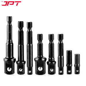 Buy now the JPT 8-piece impact socket adapter set, featuring 1/4" Hex Shank to 1/4", 3/8", 1/2" square drive, CR-V build, and much more all at the best price.