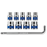 JPT 1/2" Drive 9+1 Piece Chrome Vanadium Socket Set with L-Spanner | Socket Set for Car & Bike | Goti Pana Set with Carry Box for Automobiles, Home & Garage DIY Repair