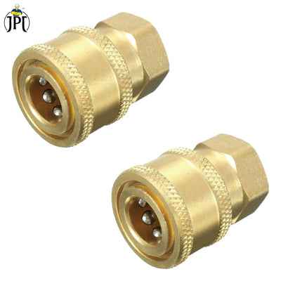 Buy JPT 1/4" pressure washer coupler pack of 2, made from solid brass and resilient against rust and corrosion. It withstands up to 5000 psi for leak free operation.