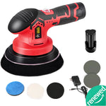 Grab the JPT renewed heavy duty cordless 12V Car Polishing Machine which features 6" pad, 5000rpm, 6 variable speed, 3 pads, 2x battery, fast charger, and more.