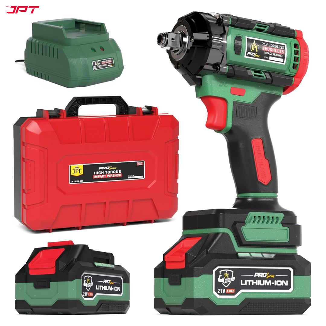 JPT Heavy-Duty Pro Series Cordless Impact Wrench | Brushless Motor | 1/2