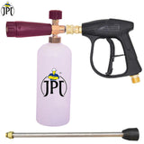JPT Combo Lite Foam Cannon with Universal High Pressure Washer Gun and 10"/25CM High Pressure Washer Extension Rod with 1/4-Inch Quick Connector – Compatible with Most Pressure Washer Brands