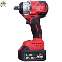 JPT 21-Volt Powerful Brushless Motor Cordless Impact Wrench | 550 Nm Torque | 4200 RPM Speed | 1/2-Inch Head Hex Shank | 3 Bright LED Lights | 4000mAh Battery | Fast Charger | Socket | Carry Case