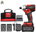 JPT Cordless Impact Driver Kit, 21V Max Lithium Ion 1/4’’ All-Metal Hex Chuck 0-3000RPM Variable Speed, Fast Charger 06 Pieces Impact Driver Bits With 4.0Ah Battery & Tool Bag