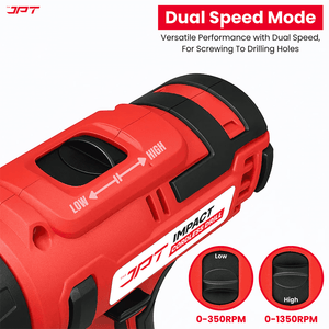 JPT Heavy-Duty 21V Impact Cordless Drill Machine | 28N.M Torque | 0-1350RPM Speed | 25+3 Gears Setting | 2 Speed Modes | Bright LED Light | Forward & Reverse | 2000mAh Battery | Fast Charger