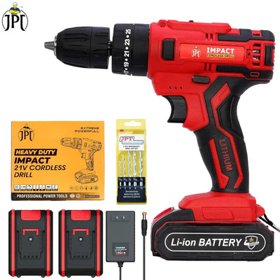 Get JPT 21v impact cordless drill machine at the best price online. This drill offer 28Nm torque, 1350rpm speed, 25+3 setting modes, and more features. Buy Now