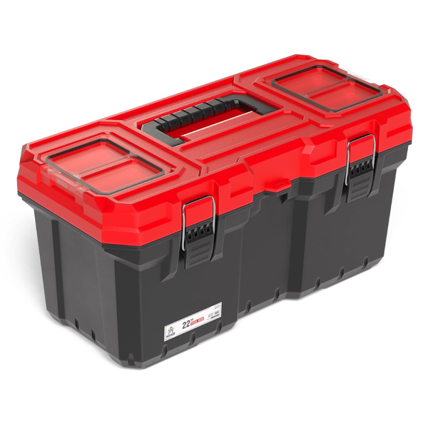 JPT Pro Series 22-Inch Heavy-Duty Tool Box | Two Transparent Lid With One Tray Compartment | Solid Gasket Seal Design for Dust & Moisture Protection | Industrial-Grade Build Quality