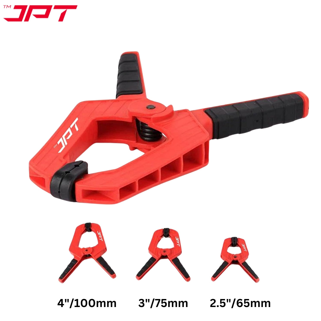 JPT 3pcs Ultra Heavy-Duty Spring Clamp Combo Set | 2.5", 3" And 4" Spring Clamp | Reinforced Body with Hardened Steel Spring | 45° Rotating Pads | Strong Grip Woodworking & Carpentry Clamp for Workshop & DIY Use
