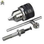 Get flawless drilling with JPT 13mm heavy-duty drill chuck with key and sds plus shank adapter. This set ensures secure bit holding and smooth operation. Buy Now