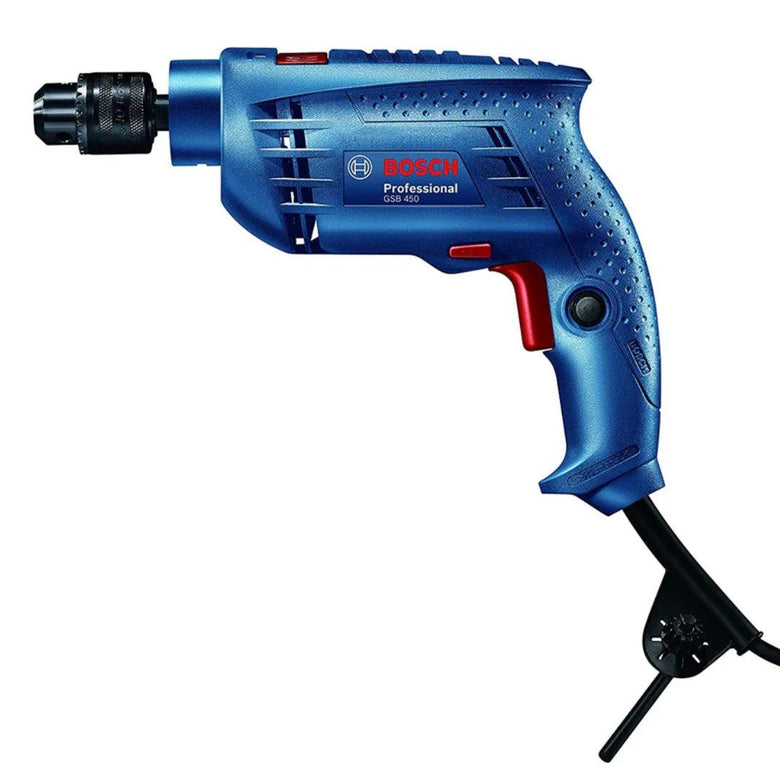 Bosch Heavy Duty GSB 450 Professional Corded Impact Drill Machine | 450-watt Motor | ‎2800 RPM Speed | 10mm Drill Chuck | Variable Speed Switch | Impact Funtion