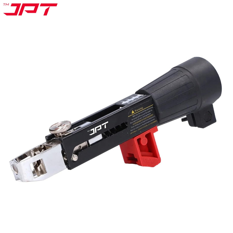 JPT Automatic Chain Nail Gun Adapter – Collated Screw Autofeed Nailing Head for Electric Drill, Heavy-Duty Drywall & Woodworking Nail Gun Attachment with 50-Piece Chain Nails