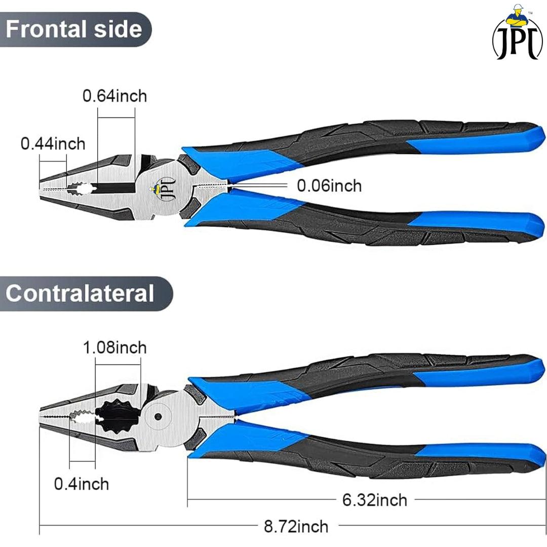 JPT 8-Inch Heavy Duty High-Leverage Cutting Plier for Twisting, Clamping Screws, and Cutting Soft Metals like Copper and Aluminum