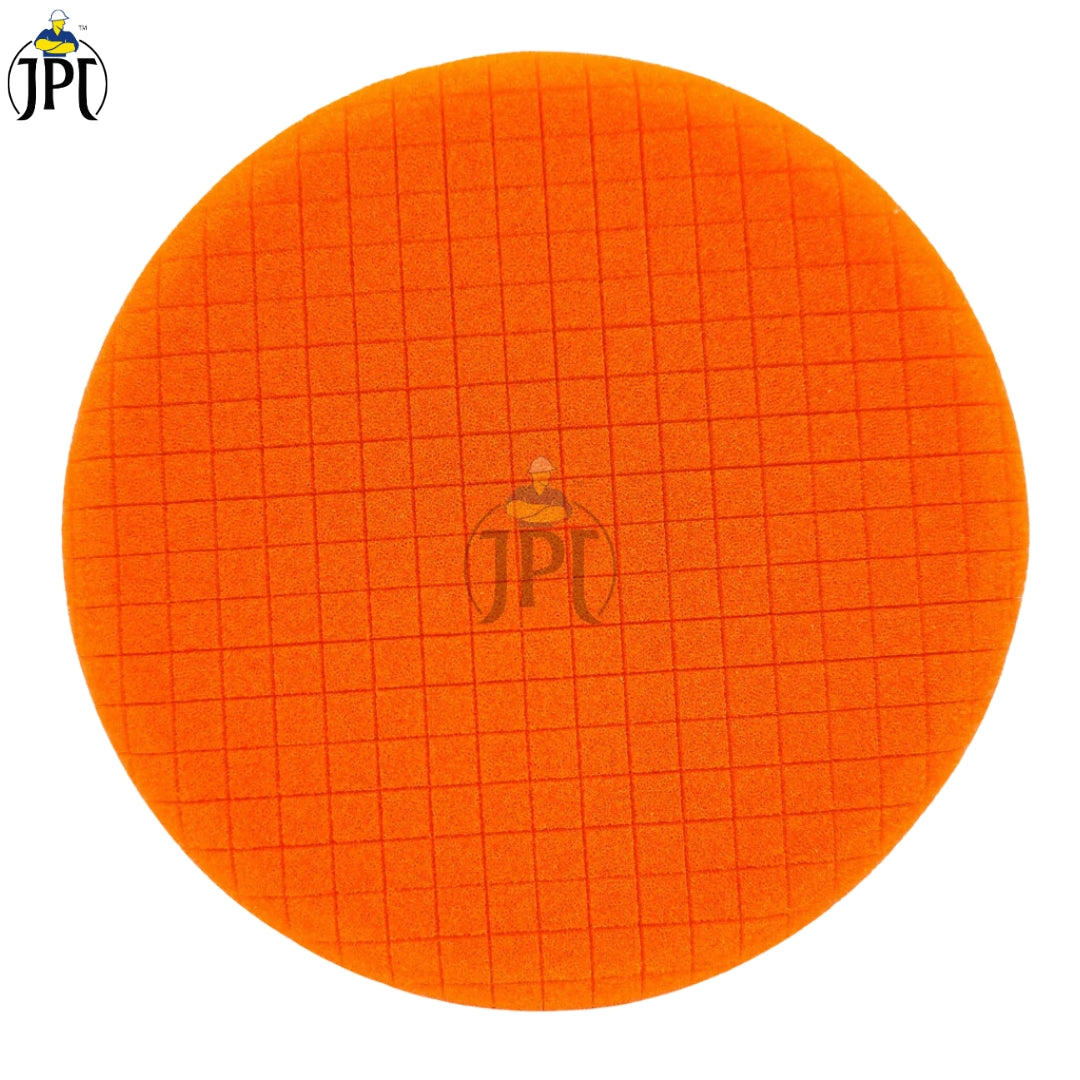 JPT T-60 Orange Color Buffing Pad | 6-Inch 150mm Backing Plate | Compound Buffing Sponge Pad for Car Buffer Polishing and Waxing