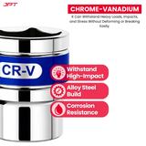 JPT 1/2" Drive 9+1 Piece Chrome Vanadium Socket Set with L-Spanner | Socket Set for Car & Bike | Goti Pana Set with Carry Box for Automobiles, Home & Garage DIY Repair