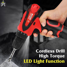 JPT 12V Powerful Cordless Drill Machine | 1350 RPM Speed | 18N.M Torque | 10MM Chuck | 2 Speed Gear | 1500mAh Battery | RENEWED