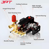 JPT Pro Series 4HPC Commerical High Pressure Washer | 3000W Powerful Motor | Max. 220 Bar Power | Max. 3200 PSI Pressure | 18 L/Min Water Flow | Best For Car Service Centers & Industrial Cleaning