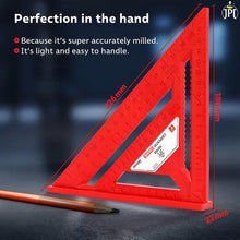 Buy now the JPT 7-inch thickened 45°/90° carpenter square, featuring precision laser markings, high-quality build, widened base, and user-friendly design.