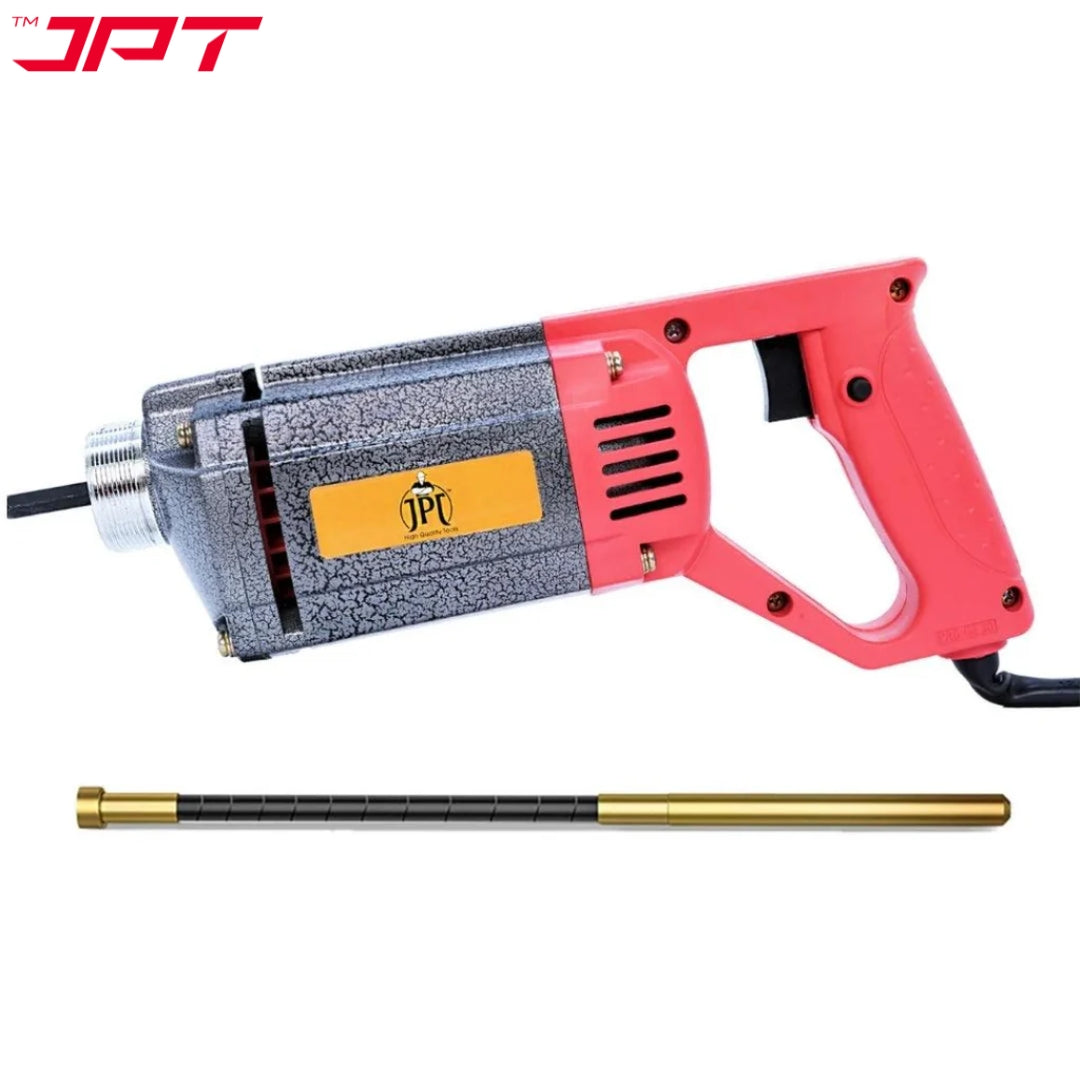 JPT Heavy Duty 1250-Watt Handheld Electric Concrete Vibrator Machine | 13000 Vibrations Per Minute | 1300 RPM Speed | 35mm Chuck | Copper Armature | With 1.5-Metre Vibrator Needle Included