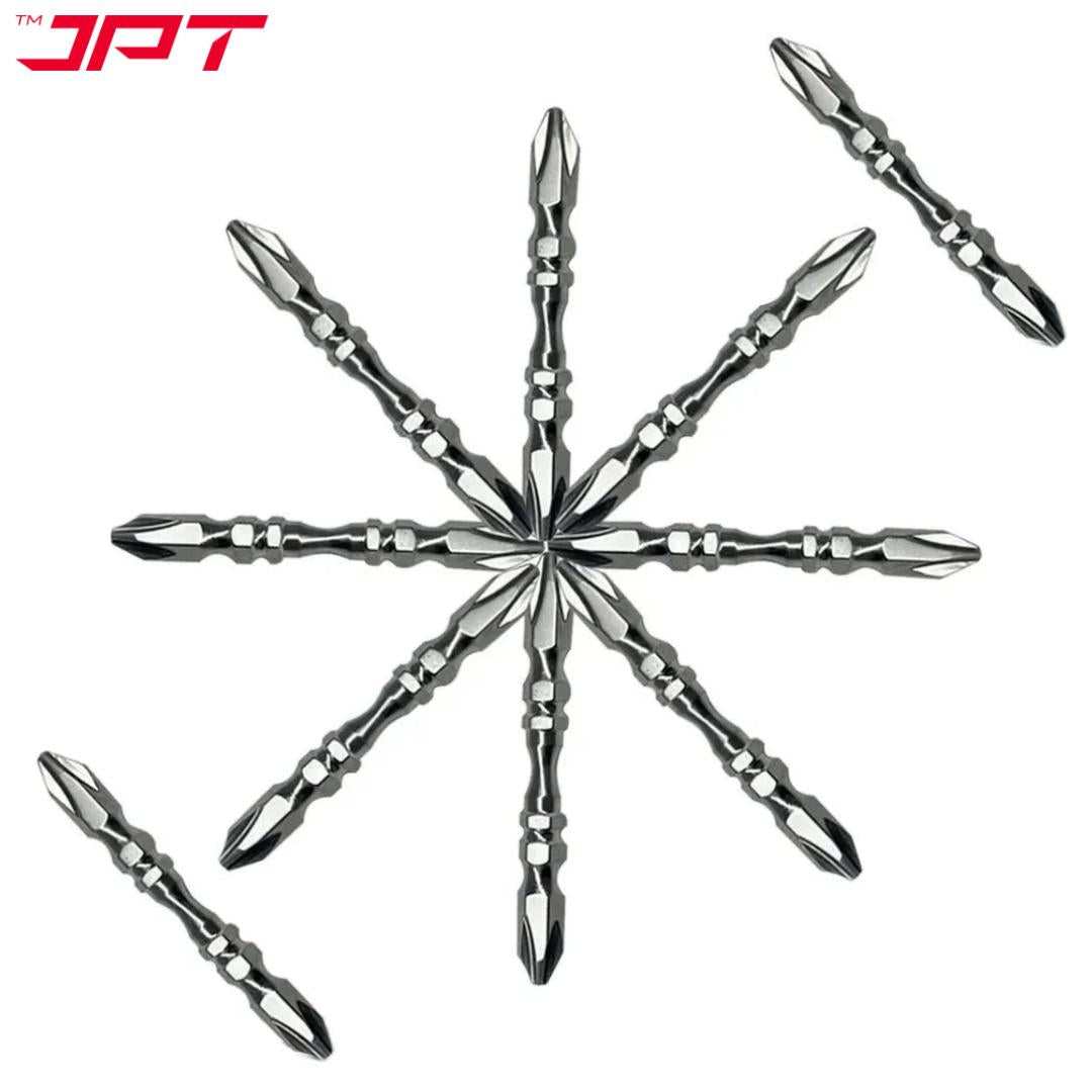 JPT 10-Pieces Two Sided Magnetic Screwdriver Bit Set | S2 High Torque Alloy Steel | PH2 Power Drill Double End
