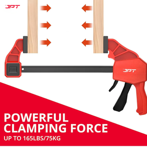JPT Ultra Heavy-Duty 33-Inch Quick-Grip Bar Clamps | 600mm Clamping Range | One-Handed Wood Clamps with Quick-Release Trigger | F-Clamp Set | 165 lbs Hold | Woodworking, Carpentry, DIY