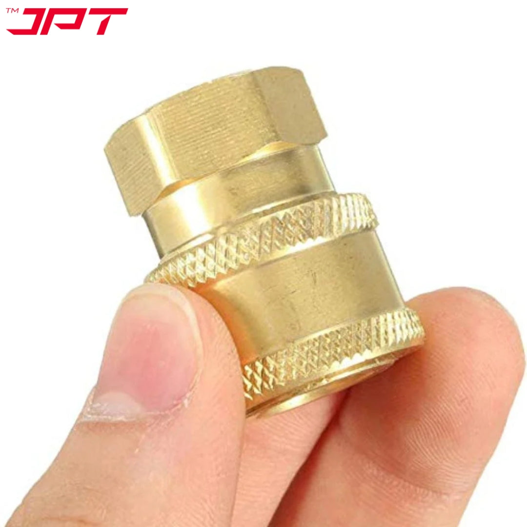 JPT Heavy Duty Pressure Washer Coupler | 1/4-Inch Quick Connect Fitting | Solid Brass Build | Quick Coupler Female Socket