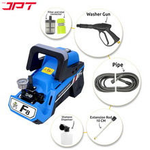 Buy now the JPT heavy-duty F8 domestic pressure washer pump, featuring 2400-watt power, 220 bar pressure, 10 l/min water flow, portable design, and more.