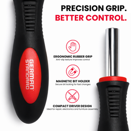 Buy JPT 11 pcs magnetic screwdriver bit set with 1/4 inch holder. Includes Phillips, Flat, Pozidriv & Torx bits. Ideal for electrical, furniture & repair work.