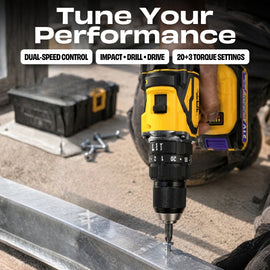 JPT New Pro Series Brushless 21-volt Cordless Impact Drill Machine with 70N.m Torque | 2150 RPM Speed | 25+3 Gears | 2 Speed Modes | 3/8" Metal Chuck | One Year Warranty