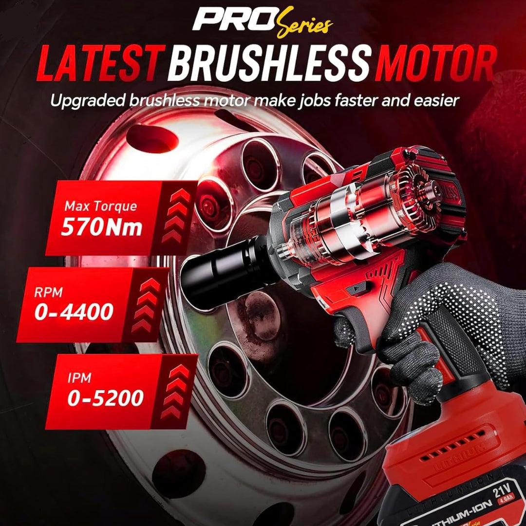 Get outstanding power and precision with the JPT combo Pro Series brushless 21-volt impact wrench with 10pcs socket set. Buy now and get 12-months warranty.