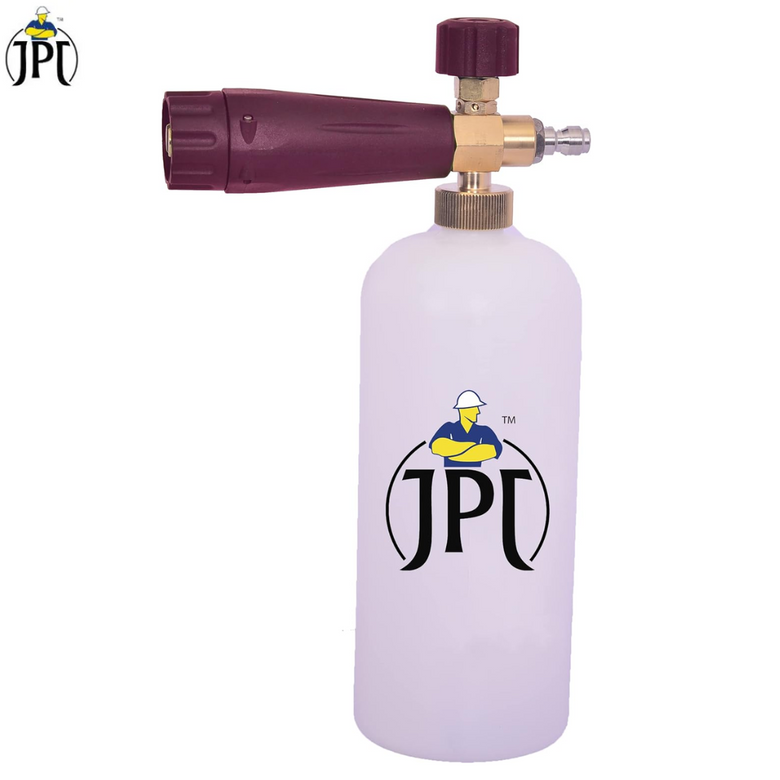 JPT Heavy Duty Car Shampoo Foam Gun | 70 Bar Power | 1000 PSI Pressure | 2.0 Gallons Per Minute | 1-Litre Capacity | Bosch Pressure Washer Adapter Included
