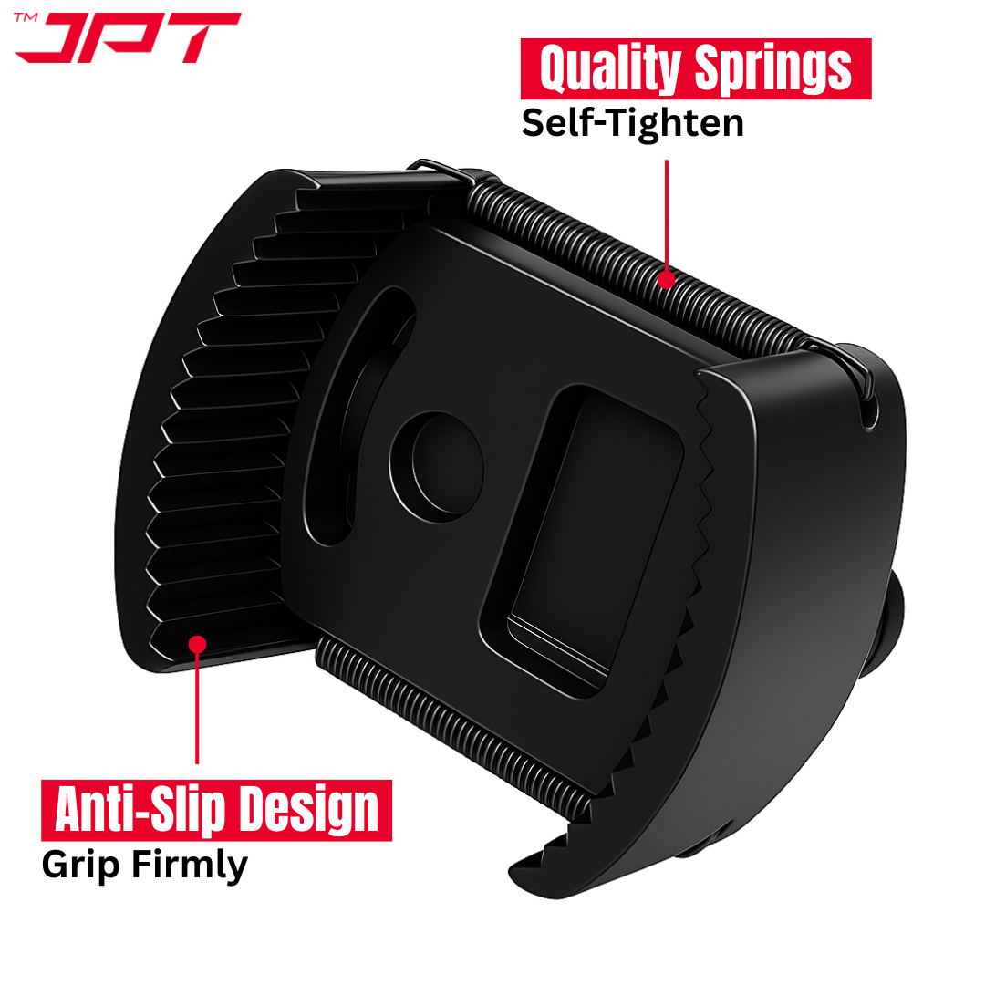 JPT Heavy-Duty Universal Adjustable Oil Filter Remover | 90-125mm Removal and Installation | Two Non Slip Serrated Jaws | 1/2" Drive Oil Filter Wrench for Easy Filter Removal