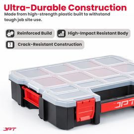 Buy JPT Ultra Heavy Duty Tool Organizer Medium to stay organized on every job with this organizer featuring 14 compartments and 8 removable dividers. Buy Now