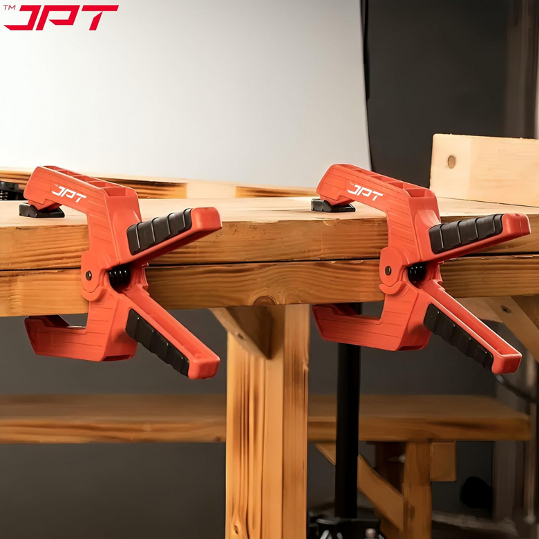 JPT 4 Inch Ultra Heavy-Duty Spring Clamp 106mm Wide Jaw | Reinforced Body with Hardened Steel Spring | 45° Rotating Pads | Strong Grip Woodworking & Carpentry Clamp for Workshop & DIY Use