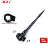 JPT 24-27MM Hexagon Scaffold Quick Wrench | Double Openings Head Ratchet Spanner | Pointed Tail Ratchet Wrench for Automotive Service