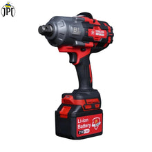 JPT Supreme Powerful Brushless 21-volt Cordless Impact Wrench | 2100 Nm Torque | 2300 RPM Speed | 3/4-Inch Head Shank | Bright LED Light | 8000mAh Battery | Fast Charger | 36mm Socket | Heavy Carry Case