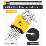 Grab the JPT 5-inch 9 pieces short arm Torx star end Allen key set, featuring sturdy and durable build, star end and drilled tip, long/short arm design, and more.