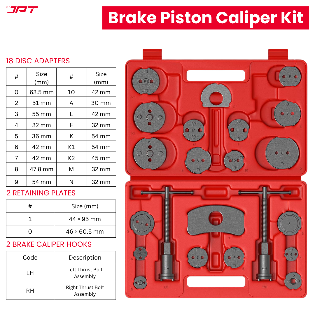 Buy JPT 22pcs Brake Caliper Piston Rewind Kit Set for car & SUV brake pad replacement and caliper maintenance al at the best price. Buy Now