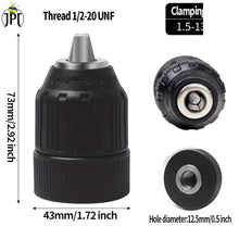 JPT Heavy Duty 13MM Keyless Chuck Mount 1/2-20UNF For Reverse Forward Cordless & Electric Drill/Screwdriver Machine (Not For Angle Grinders)