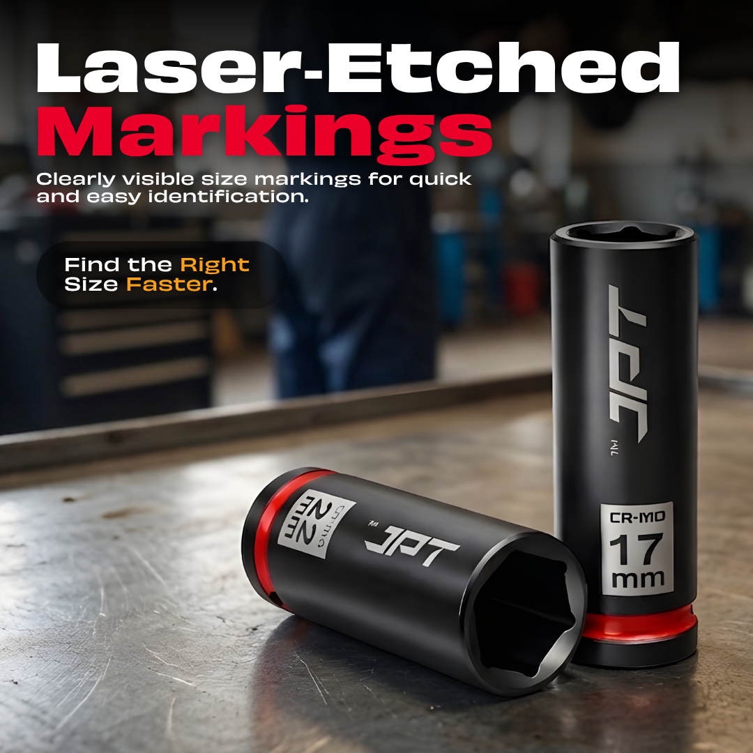 JPT Ultra Heavy Duty CR-MO Deep Impact Socket Set (10–24mm) 1/2” Drive