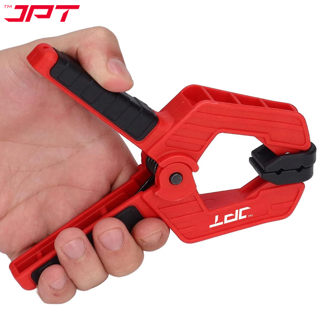JPT 3 Inch Ultra Heavy-Duty Spring Clamp 80mm Wide Jaw | Reinforced Body with Hardened Steel Spring | 45° Rotating Pads | Strong Grip Woodworking & Carpentry Clamp for Workshop & DIY Use