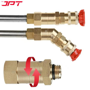 JPT 45° Adjustable Pivot Coupler with 360° Rotating Nozzle Head | High-Pressure Washer Adapter with M14 Thread | Compatible with Up to 4500 PSI Pressure