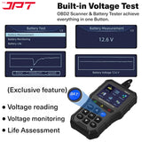JPT OBD2 Scanner with Battery Tester – Universal Car Diagnostic Tool for Check Engine Light, Live Data, Emissions Readiness, Fault Code Reader, Plug & Play, Supports All OBDII Vehicles
