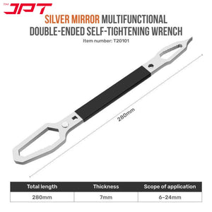 JPT Multifunction Double Head Sink Wrench | Slotted Screwdriver, Crow Bar, Survival Hammer Function | Double-ended Adjustable Wrench Tool | Suitable for 6-13mm Screws & Nuts