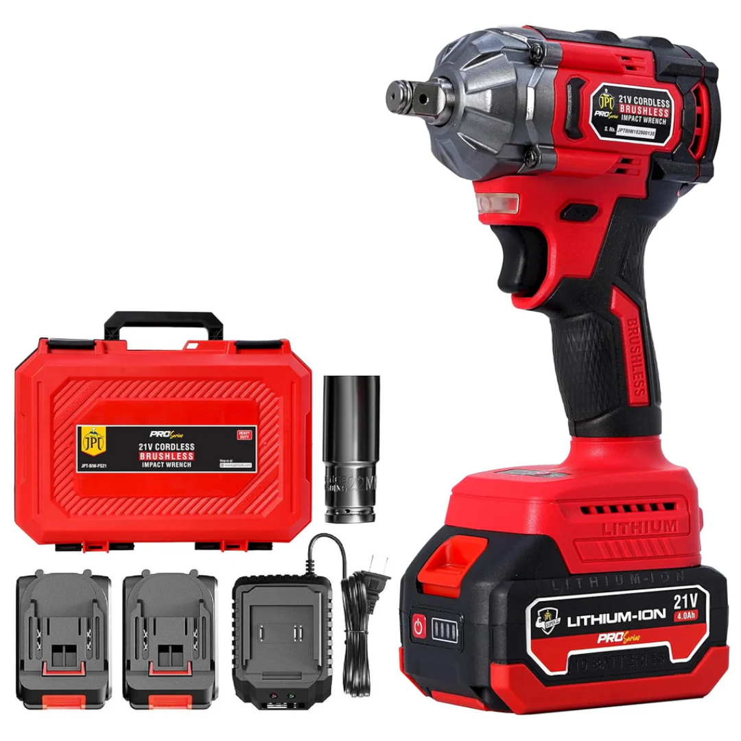 Buy now the JPT Pro Series heavy-duty 21v cordless impact wrench brushless at the best price online in India. Buy More Save More