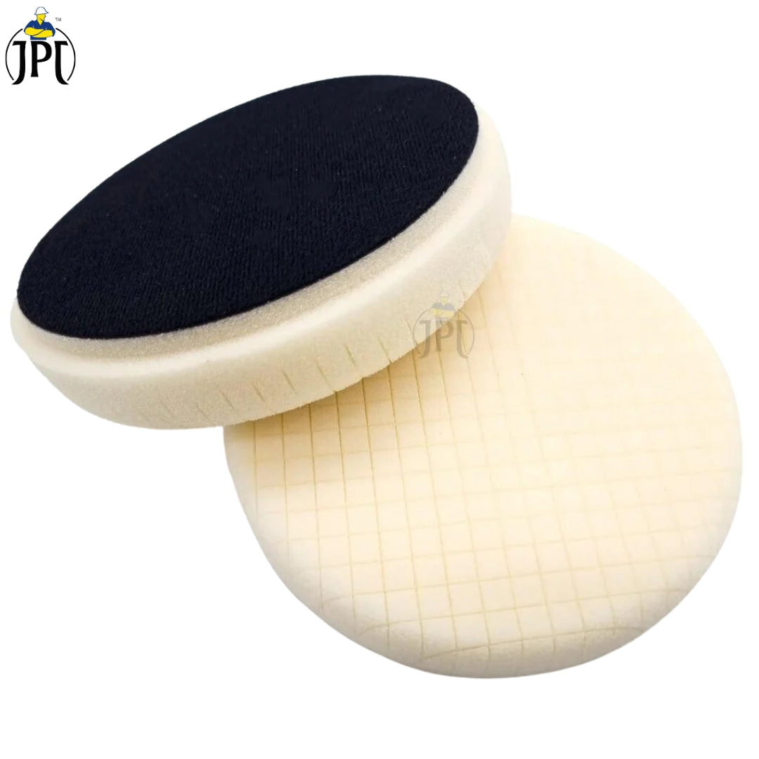 JPT T-20 White Colour 6-Inch Polishing Pad | 6-Inch 150mm Backing Plate | Compound Buffing Sponge Pad for Car Buffer Polishing and Waxing