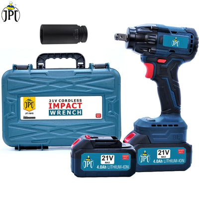 Buy the JPT new monster beastly 21-volt cordless impact wrench, featuring 450 Nm torque, 2800 rpm speed, 4000mAh battery, fast charger, and 2-speed modes.