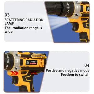 JPT Heavy Duty 21-volt Portable Cordless Drill Machine | 25N.M Torque | 0-3500RPM Speed | 2 Speed Modes | 25+3 Gear Setting | 3/8-Inch Chuck | 1500mAh Battery | 6-Months Warranty