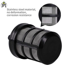 Shop now the heavy duty JPT black pressure washer inlet hose filter, featuring high-quality plastic build, stainless steel filter, and heavy design at the bottom.
